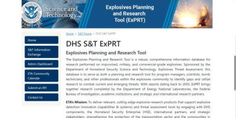 Source: Department of Homeland Security, https://www.dhs.gov/science-and-technology/news/2023/08/10/feature-article-helping-dhs-mitigate-explosive-threats